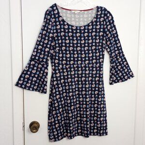 Boden Navy Floral Miriam Fluted Sleeve Dress